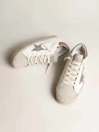 Hi Star da donna con stella glitterata argento e linguetta sul tallone in nabuk grigio tortora