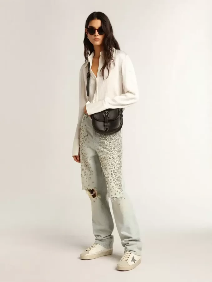 Hi Star da donna con stella glitterata argento e linguetta sul tallone in nabuk grigio tortora