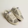 Hi Star da donna in glitter argento con stella in pelle scamosciata e linguetta bianca sul tallone Hi Star da donna in glitter argento con stella in pelle scamosciata e linguetta bianca sul tallone