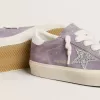Hi Star da donna in pelle scamosciata viola con stella glitterata argento Hi Star da donna in pelle scamosciata viola con stella glitterata argento