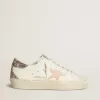 Hi Star in nappa bianca con stella in pelle rosa e tallone glitterato