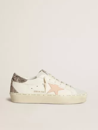 Hi Star in nappa bianca con stella in pelle rosa e tallone glitterato