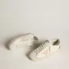 Hi Star in nappa bianca con stella in pelle rosa e tallone glitterato