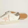 Hi Star in nappa bianca con stella in pelle rosa e tallone glitterato