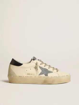 Hi Star in nappa con stella in cristallo Swarovski e linguetta sul tallone in pelle blu scuro