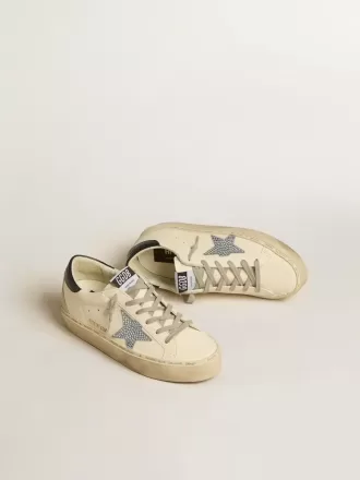 Hi Star in nappa con stella in cristallo Swarovski e linguetta sul tallone in pelle blu scuro