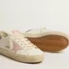Hi Star in pelle bianca con stella in pelle scamosciata rosa e tallone con glitter rosa Hi Star in pelle bianca con stella in pelle scamosciata rosa e tallone con glitter rosa