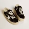 Hi Star in velluto nero con stella in pelle bianca e linguetta in camoscio sul tallone