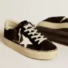 Hi Star in velluto nero con stella in pelle bianca e linguetta in camoscio sul tallone