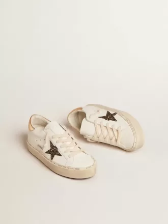 Hi Star LTD con stella glitterata nera e dorata e linguetta dorata sul tallone