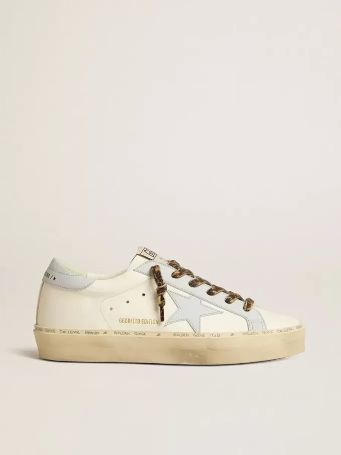 Hi Star LTD in pelle con stella e linguetta sul tallone in pelle azzurra