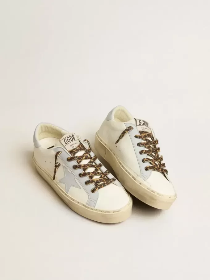 Hi Star LTD in pelle con stella e linguetta sul tallone in pelle azzurra