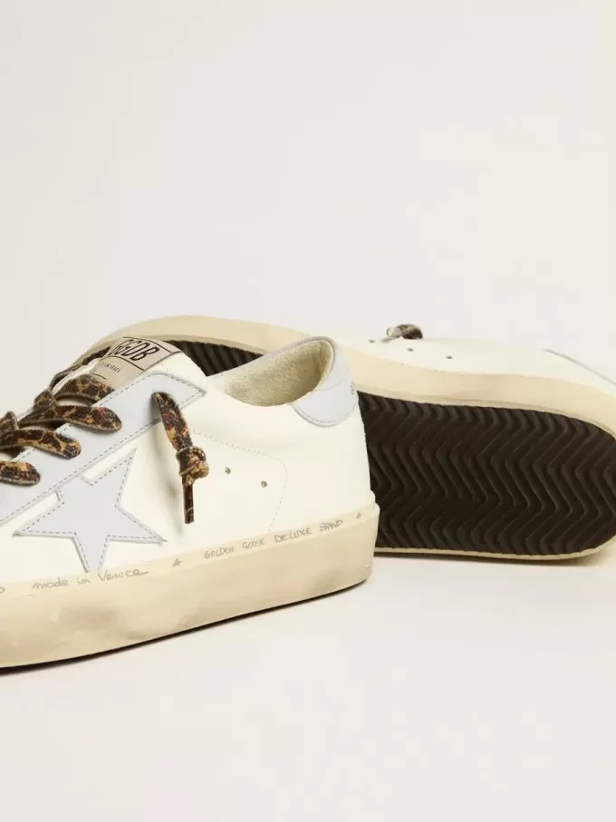 Hi Star LTD in pelle con stella e linguetta sul tallone in pelle azzurra