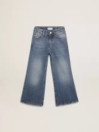 Jeans a gamba larga in denim blu medio Jeans a gamba larga in denim blu medio