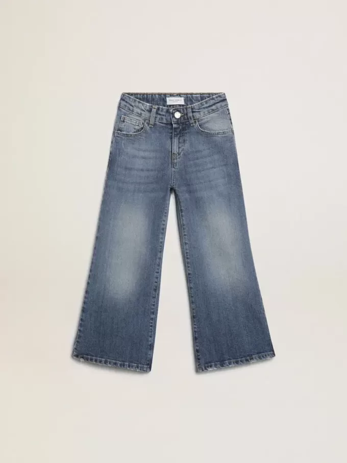 Jeans a gamba larga in denim blu medio Jeans a gamba larga in denim blu medio