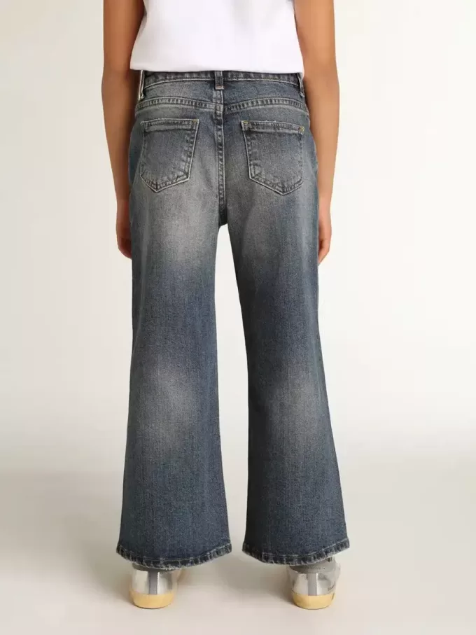 Jeans a gamba larga in denim blu medio Jeans a gamba larga in denim blu medio