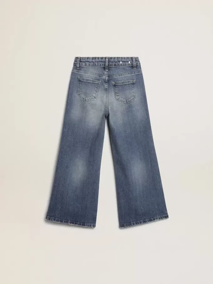 Jeans a gamba larga in denim blu medio Jeans a gamba larga in denim blu medio