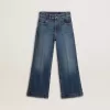 Jeans bootcut da bambina con lavaggio medio e ricami