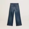Jeans bootcut da bambina con lavaggio medio e ricami