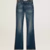 Jeans bootcut da donna con lavaggio vintage e dettagli metallici
