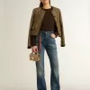 Jeans bootcut da donna con lavaggio vintage e dettagli metallici