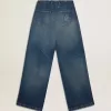Jeans da donna a gamba larga con lavaggio medio CNY