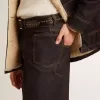 Jeans da uomo blu scuro a gamba larga in denim monolavaggio