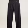 Jeans da uomo blu scuro a gamba larga in denim monolavaggio