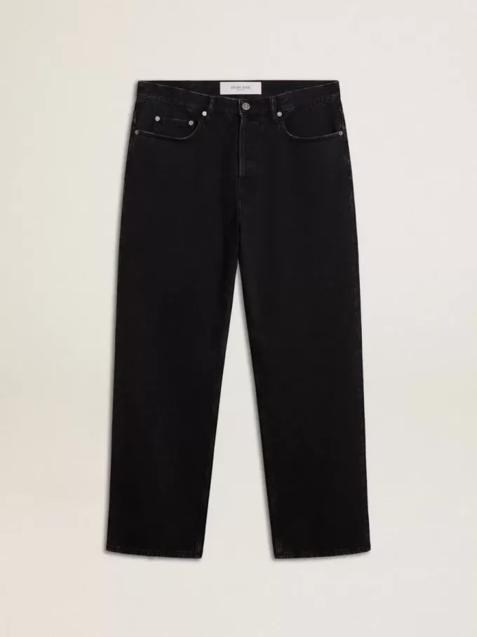 Jeans da uomo neri monolavaggio Jeans da uomo neri monolavaggio
