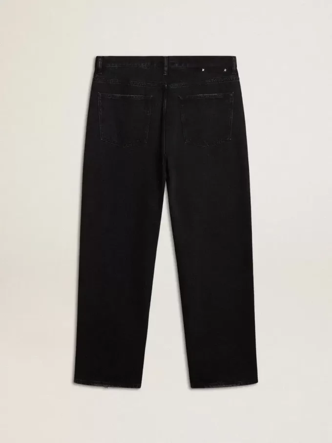 Jeans da uomo neri monolavaggio Jeans da uomo neri monolavaggio