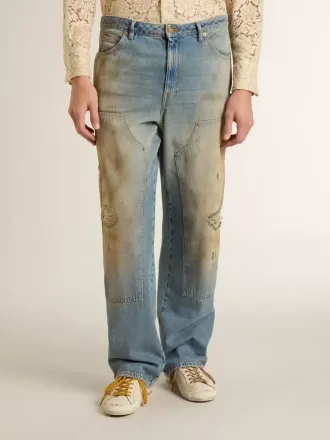 Jeans da uomo slavati e consumati