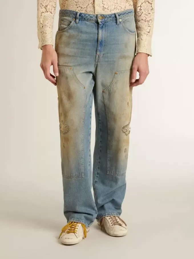 Jeans da uomo slavati e consumati Jeans da uomo slavati e consumati