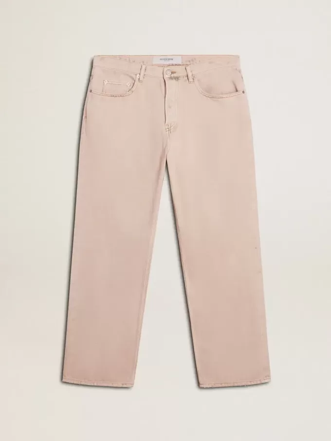 Jeans da uomo tinti di rosa