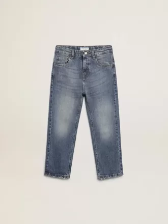 Jeans elasticizzati da bambino in denim blu
