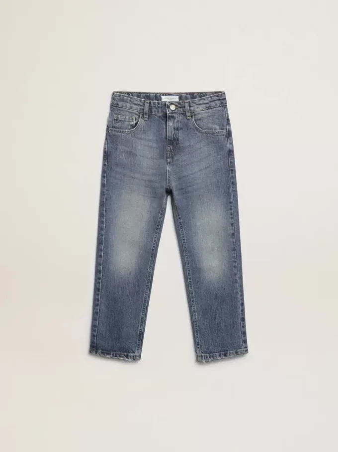 Jeans elasticizzati da bambino in denim blu