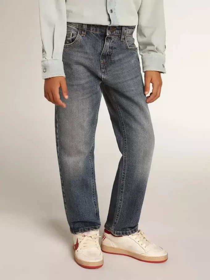 Jeans elasticizzati da bambino in denim blu