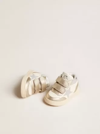June Junior in nappa e inserti in pelle metallizzata con stella glitterata