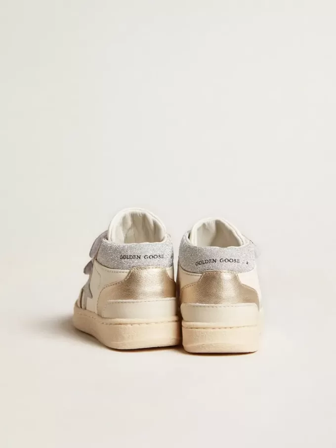 June Junior in nappa e inserti in pelle metallizzata con stella glitterata June Junior in nappa e inserti in pelle metallizzata con stella glitterata