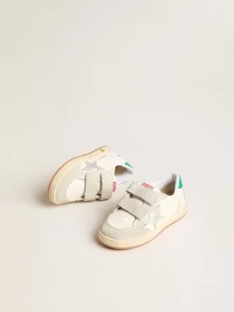 Junior Ball Star con stella argentata e linguetta sul tallone in pelle scamosciata verde