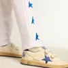 Junior Ball Star con stella e linguetta sul tallone in pelle blu metallizzata Junior Ball Star con stella e linguetta sul tallone in pelle blu metallizzata