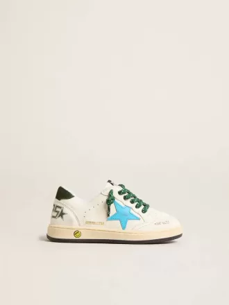 Junior Ball Star con stella turchese e linguetta sul tallone in pelle scamosciata verde