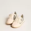 Junior Ball Star glitterate con tallone in pelle metallizzata argento Junior Ball Star glitterate con tallone in pelle metallizzata argento