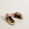 Junior Francy Penstar in paillettes dorate con stella in camoscio grigio ghiaccio