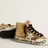 Junior Francy Penstar in paillettes dorate con stella in camoscio grigio ghiaccio