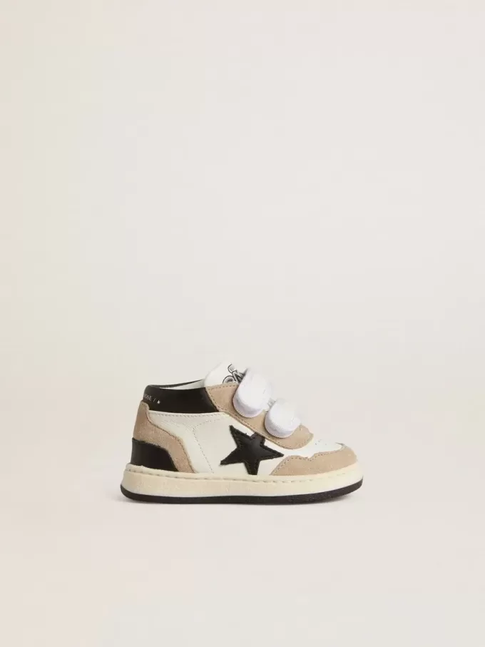 Junior June in nappa con inserti in pelle scamosciata e stella in pelle nera Junior June in nappa con inserti in pelle scamosciata e stella in pelle nera