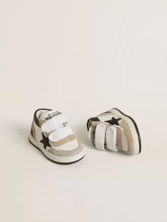 Junior June in nappa con inserti in pelle scamosciata e stella in pelle nera