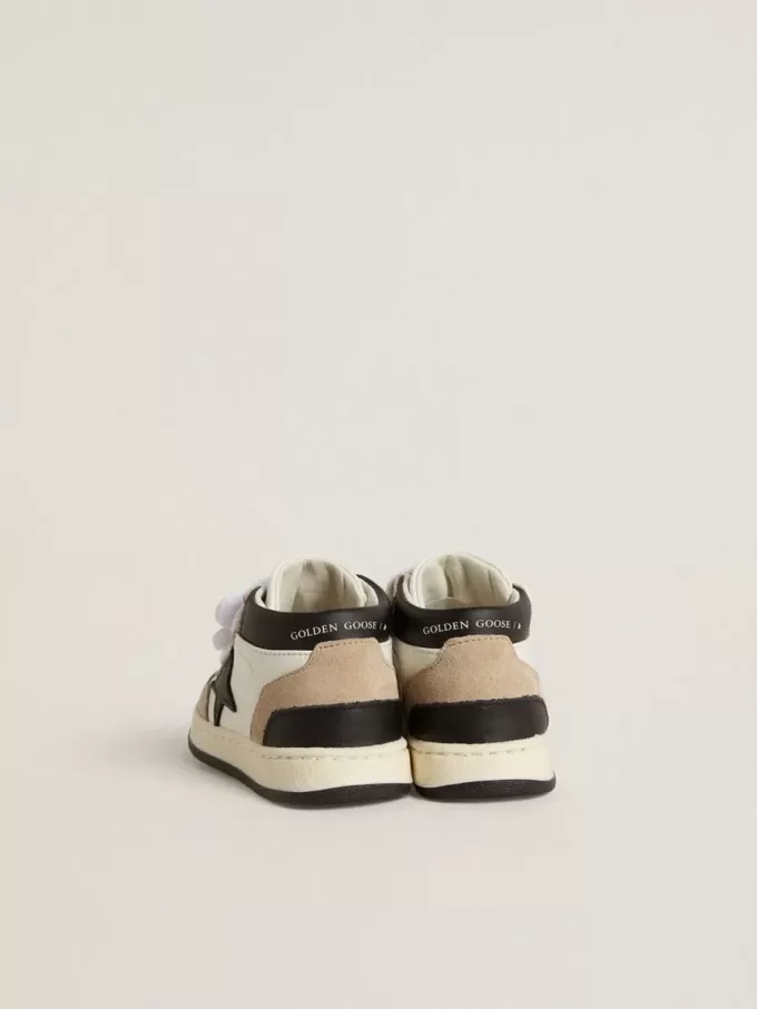 Junior June in nappa con inserti in pelle scamosciata e stella in pelle nera Junior June in nappa con inserti in pelle scamosciata e stella in pelle nera