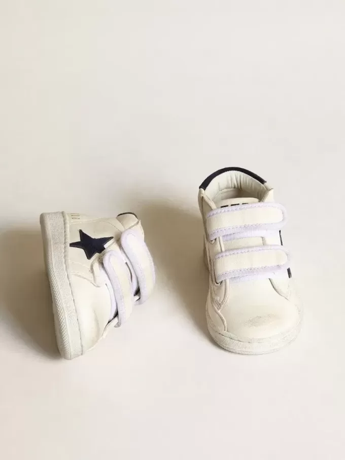Junior June in nappa con stella e linguetta sul tallone in pelle scamosciata blu scuro Junior June in nappa con stella e linguetta sul tallone in pelle scamosciata blu scuro