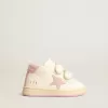 Junior June in nappa con stella e linguetta sul tallone in pelle scamosciata rosa antico