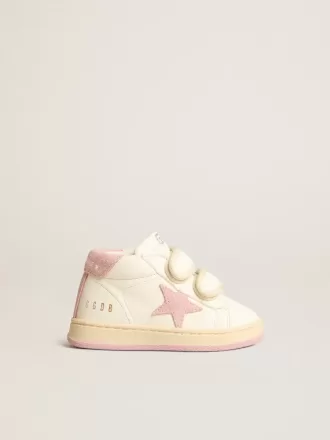 Junior June in nappa con stella e linguetta sul tallone in pelle scamosciata rosa antico